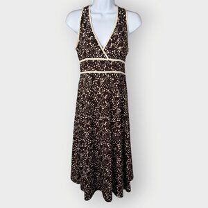 Vtg Y2K Baby Doll Dress | L | Brown Polka Dot | Empire Banded | OC Gilmore Girls